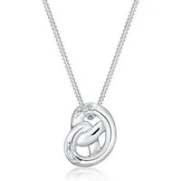 Elli Kette mit Anhänger Tracht Bretzel 925 Silber, mit Kristallen von Swarovski®, Brezel