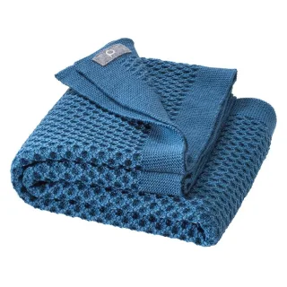 Disana Waben-Strickdecke 80x100 cm taubenblau
