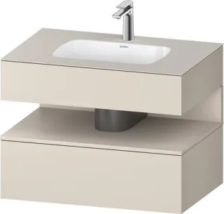 Duravit Qatego Einbauwaschtisch mit Konsolenwaschtischunterbau Taupe Matt & Supermatt 800x550x600 mm QA4785091830010