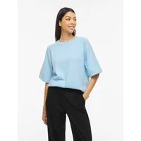 Vila Strickpullover VILIGA 2/4 O-NECK KNIT TOP - NOOS Materialmix, relaxed fit