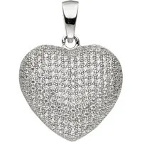 JOBO Herzanhänger Anhänger Herz, 925 Silber mit Zirkonia