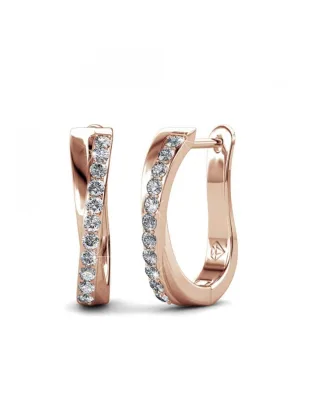 Criss Ohrringe - Rose Gold und Kristall