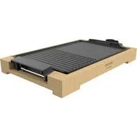 Tischgrill Tasty&Grill 2000 Bamboo Black, Elektro-Grillplatte holz, 2.000 Watt