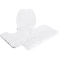 OTTO home Badematte Sanremo Standard, Badvorleger, Badezimmer Teppich, sehr weich, Höhe 30 mm, rutschhemmend beschichtet, schnell trocknend, fußbodenheizungsgeeignet, Polyester, rechteckig, 3-tlg. Stand-WC Set, Badteppich, unifarben, rechteckig, rund