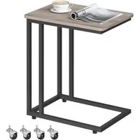 VASAGLE Beistelltisch (1-St), mit Rollen, C-Form, mobiler Kaffeetisch, 35 x 50 x 60 cm