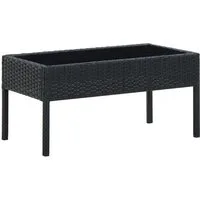 vidaXL Gartentisch Gartentisch Schwarz 75x40x37 cm Poly Rattan (1-St)