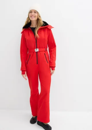 bonprix wasserabweisender warmgefütterter Softshell-Skianzug, rot, Gr.44, wasserabweisender, warmgefütterter Softshell-Skianzug