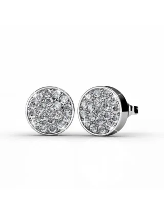 Runde Ohrringe - Silber und Kristall