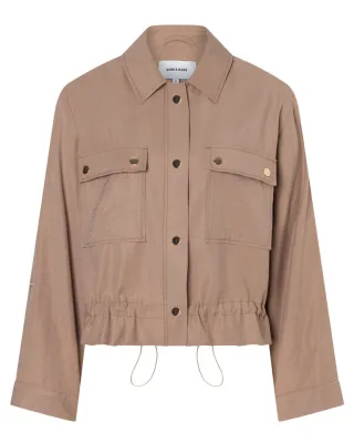 MORE & MORE - Kurze Jacke im Blouson-Stil mit Tunnelzug braun - Gr. - 44