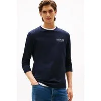 Tommy Hilfiger Longsleeve HILFIGER STACK LS TEE Kontrastfarbener Print auf der Brust