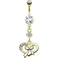 Taffstyle Bauchnabelpiercing Piercing Chirurgenstahl Kristall Herz Schleife, Bauchnabelpiercing Bauch Bauchnabel Piercing Banane Stecker Anhänger