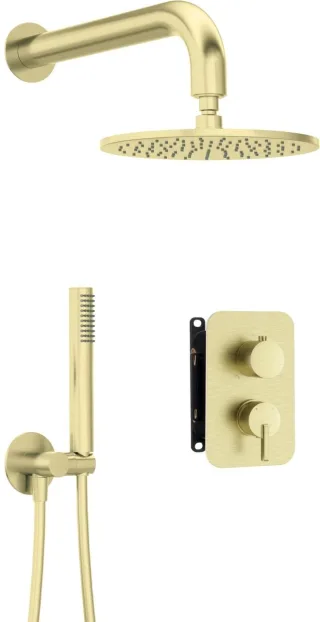 Neuesbad Serie 600 Unterputz Dusch-Set und Kopfbrause, Oberfläche: gold gebürstet NB1BXYYRQSM1