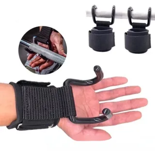 KALOAD 1pcs Fitness Auxiliary Pull-Ups Hook Grips With Wrist Wraps for Gym Weight Lifting Strength Training
