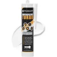 Hanse Syntec Systems Montagekleber TURBO, High Tack MS Polymer, 600 kg/m², Innen, Außen, alle Materialien, Witterungsbeständig,elastisch, geruchsarm, überstreichbar