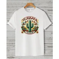 RMK T-Shirt Herren Shirt Basic Rundhals mit Mexico Tijuana Print