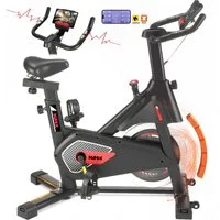 kehot Heimtrainer Heimtrainer Fahrrad für Zuhause mit App & leisem Indoor Cycling (Stufenloser Widerstand für Ausdauer-, Cardio- und Intervalltraining, Ergonomischer Komfortsattel und 6-kg-Schwungrad für flüssiges Fahren), Kinomap- und Zwift-kompatib