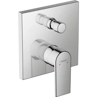 hansgrohe Vernis Shape Fertigmontageset 71469000 Unterputz-Wannenarmatur, mit integrierter Sicherungskombination, chrom