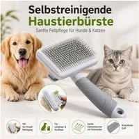 PeTraum Fellbürste Haustierbürste Hundebürste Katzenbürste für Langhaar und Kurzhaar