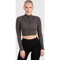 Smilodox Trainingsjacke Zeya, Size Up empfohlen, Crop Sportjacke Slim Fit, hoher Kragen Figurbetonte Laufjacke, Zip-Jacke Rippstruktur & Stretch, Workout Yoga