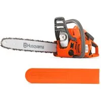 Husqvarna Benzin-Kettensäge 120 Mark II, 35 cm Schwertlänge, LowVib® Vibrationsreduzierung, Ideal für Garten & Brennholz, 38,2 cc X-Torq® Motor, 14″ Schiene & H37 Kette, LowVib, Quick Start