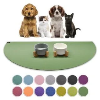 SANOZOO ® - Napfunterlage Halbrund - Öko-Tex und Made in Germany blassgrün 40 cm, 80 cm