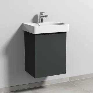 Sanipa 3way Waschtischunterbau zu Geberit Smyle Square Waschtisch mit 1 Tür, Graphit-Matt SP6691B