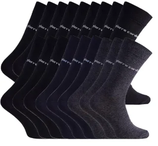 Business-Socken 18 Paar in SCHWARZ (12x), ANTHRAZIT (3x) und NAVY (3x)