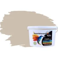 RyFo Colors Wand- und Deckenfarbe Manufakturweiß Brauntöne, 1× streichen, 1 L reicht für ca. 8 m², Deckkraft-/Nassabriebklasse 1, matt, atmungsaktiv, für Innenräume