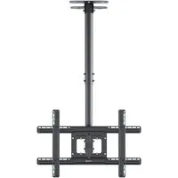 ONKRON TV-Deckenhalterung 32-80 Zoll, bis 68 kg, VESA 100x100-600x400, N2L-B, (bis 80,00 Zoll, höhenverstellbar, lang, schwenkbar, neigbar, Kabelmanagement)