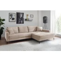 Trends by HG Ecksofa Summer, 2 Teile, hochwertiger Stoff mit edlem Metallfuß