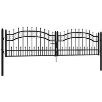 vidaXL Gartentor Gartentor KAMPEN mit Speerspitze Schwarz 302 x 78 cm Stahl