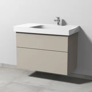 Sanipa 3way Waschtischunterbau zu Geberit Xeno2 Waschtisch mit 2 Auszügen, Kaschmir-Matt SP6631U
