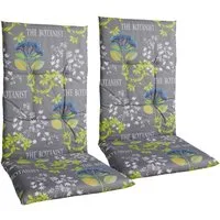 GO-DE Hochlehnerauflage Lima, (Set, 2 St., Set mit 2 Hochlehnerauflagen, OTTOs Choice), Maße ca.: 48 cm x 5 cm x 118 cm