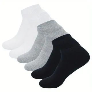6pairs Plus Size Men Cotton Socks Non Slip Sweat-absorbing Comfortable Low Cut Athletic Ankle Socks For Outdoor Cycling