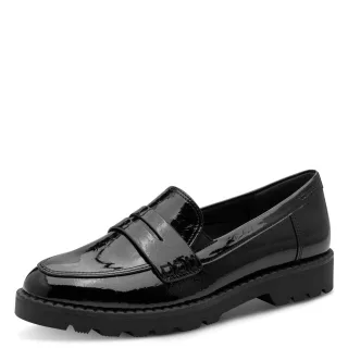 Tamaris - Da.-Slipper black patent structure - Gr. - 39