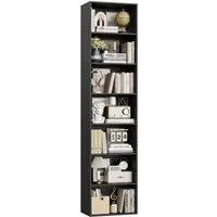 Homfa Bücherregal Regal mit 7 Fächern, 220cm Bücherschrank Standregal, verstellbare Ablagen