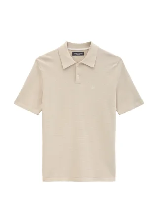 Marc OPolo Casual - Strick-Poloshirt regular Light Oat - Gr. - M
