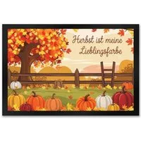 speecheese Fußmatte Herbstliche Landschaft mit Kürbissen Fußmatte XXL in 50x75 cm Herbst