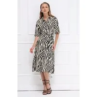 Passioni Hemdblusenkleid mit Zebra-Print