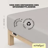 Schlafgut Spannbettlaken EASY JERSEY ELASTHAN Bettlaken, 170 g/m², 95% Baumwolle, 5% Elasthan, Jersey, Gummizug: rundum, (1 Stück), Spannbettlaken bis 30 cm Höhe, bügelfrei, pflegeleicht, perfekter Sitz