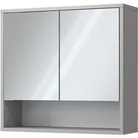 Vicco Badezimmerspiegelschrank Eliza, Grau/Grau, 70 x 65 cm mit 2 Türen (1-St)