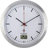 Renkforce Wanduhr Renkforce E1003R Funk Wanduhr 17 cm x 60 mm Silber Badezimmer-/Feuchtr