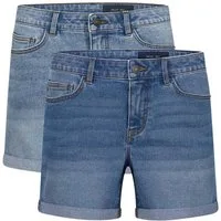 Noisy may Jeansshorts Damen Shorts BeLucky 2er Pack Regular Fit Basic Hotpants mit Stretch