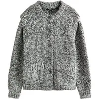 Next Strickjacke Strickjacke mit Twist-Detail und Schulterpolstern (1-tlg)