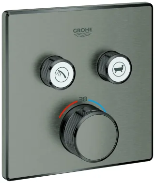 GROHE Thermostat Grohtherm SmartControl 29124 eckig FMS 2 ASV hard graphite geb., 29124AL0 29124AL0