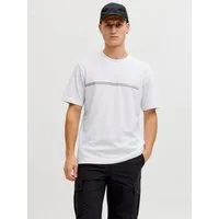 Jack & Jones Kurzarmshirt JCOFUSION CHEST BRAND TEE SS CREW SN Materialmix, regular fit