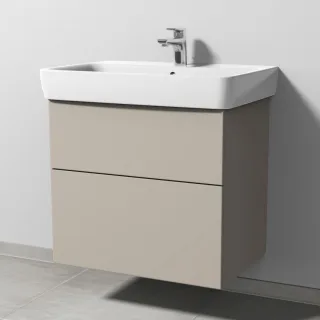 Sanipa 3way Waschtischunterbau zu Geberit Renova Plan Waschtisch mit 2 Auszügen, Kaschmir-Matt SP8771U
