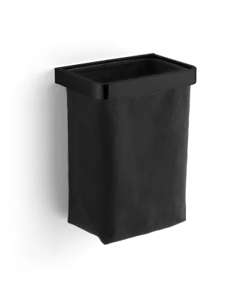Giese Gästehandtuchkorb in schwarz matt mit herausnehmbarem Stoffeinsatz aus Baumwolle schwarz, 4050 40500-14