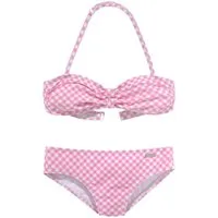 Buffalo Bandeau-Bikini Karo Kids mit unifarbenen Details