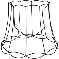 Qazqa Lampenschirm Granny frame, QAZQA Lampenschirm, Schwarz, Stahl, Retro